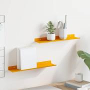 vidaXL Flytande hylla 2 pcs Senapsgul 40 x 8,5 x 2,5 cm Stål