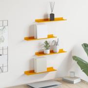 vidaXL Vägg hylla med hylla 4 pcs Senapsgul 40 x 9 x 2,5 cm