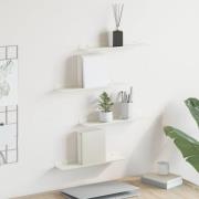 vidaXL Flytande hylla Väggmonterad 4 pcs Vit 40 x 8,5 x 2,5 cm Stål