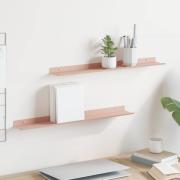 vidaXL Vägg hylla med hylla Väggmonterad 2 pcs Rosa 60 x 9 x 2,5 cm