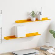 vidaXL Vägg hylla med hylla 2 pcs Senapsgul 60 x 9 x 2,5 cm