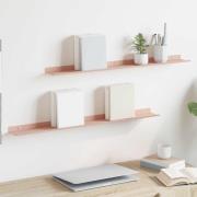 vidaXL Flytande hylla Väggmonterad 2 pcs Rosa 80 x 9 x 2,5 cm Stål