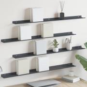 vidaXL Flytande hylla 4 pcs Antracit 100 x 9 x 2,5 cm Stål
