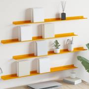 vidaXL Vägg hylla med hylla 4 pcs Senapsgul 100 x 9 x 2,5 cm