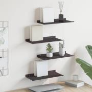 vidaXL Vägg hylla med hylla Väggmonterad 4 pcs Svart 40 x 18 x 2,5 cm