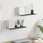 vidaXL Flytande hylla 2 pcs Antracit 40 x 18 x 2,5 cm Stål
