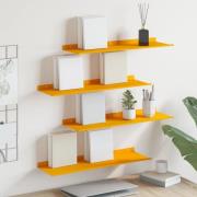 vidaXL Flytande hylla 4 pcs Senapsgul 60 x 18 x 2,5 cm Stål