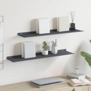 vidaXL Flytande hylla 2 pcs Antracit 80 x 18 x 2,5 cm Stål