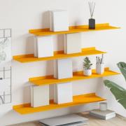 vidaXL Flytande hylla 4 pcs Senapsgul 80 x 18 x 2,5 cm Stål