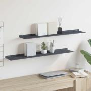 vidaXL Flytande hylla 2 pcs Antracit 100 x 18 x 2,5 cm Stål