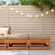 vidaXL Trädgårdsfotpall Massivt furu VaxBrun