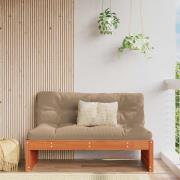 vidaXL Trädgård Mittensoffa Massivt furu VaxBrun