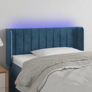 vidaXL Sänggavel LED mörkblå 103x16x78/88 cm sammet