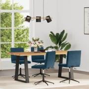 vidaXL Matstolar 4 st blå sammet