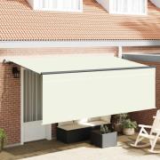 vidaXL Utfällbar markis Kräm 400 x 200 cm Polyester och aluminium