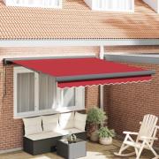 vidaXL Utfällbar markis Röd 300 x 250 cm Tyg och Metall