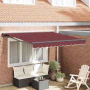 vidaXL Markisram Vinröd 350 x 250 cm Polyester med PU-beläggning