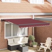 vidaXL Markisram Vinröd 350 x 250 cm Polyester med PU-beläggning