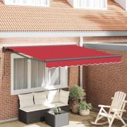 vidaXL Markisram Röd 350 x 250 cm Polyester med PU-beläggning