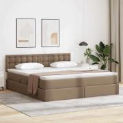 vidaXL Förvaringssäng med madrass Cappucino 180 x 200 cm Konstläder