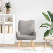 vidaXL fåtölj Ljusgrå 63 x 67 x 94 cm Fårtyg och Faner