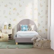 vidaXL Sängram för småbarn med huvudgavel Ljusgrå 70 x 140 cm