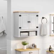 vidaXL Hängande skåp med dörr Corona Vit 70 x 33 x 71,5 cm Massiv furu