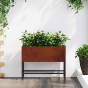 vidaXL Höjdträdgårdsplanterare Rostig 60 x 26 x 45 cm
