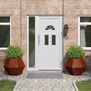 vidaXL Planteringskärl 2 pcs Rostig 75 x 75 x 60 cm