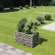 vidaXL Planteringsgabion upphöjd galvaniserat stål 90x50x50 cm