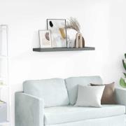 vidaXL Svävande vägghylla grå högglans 90x23,5x3,8 cm MDF