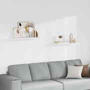 vidaXL Svävande vägghyllor 2 st vit 80x23,5x3,8 cm MDF