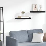 vidaXL Svävande vägghylla svart 50x23x3,8 cm MDF