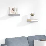 vidaXL Svävande vägghyllor 2 st grå 23x23,5x3,8 cm MDF