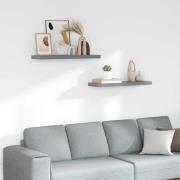 vidaXL Svävande vägghyllor 2 st grå 80x23,5x3,8 cm MDF