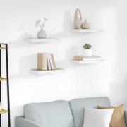 vidaXL Svävande vägghyllor 4 st ek och vit 40x23x3,8 cm MDF