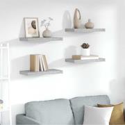vidaXL Svävande vägghyllor 4 st betonggrå 50x23x3,8 cm MDF