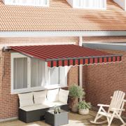 vidaXL Utfällbar markis Röd och Svart 350 x 250 cm Duk och Aluminium