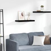 vidaXL Svävande vägghylla svart högglans 60x23,5x3,8 cm MDF