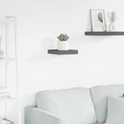 vidaXL Svävande vägghylla grå högglans 23x23,5x3,8 cm MDF
