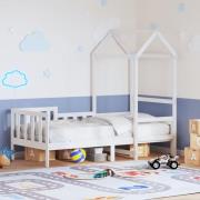 vidaXL Dagbädd med tak vit 80x200 cm massiv furu