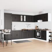 vidaXL Diskbänksskåp med lagring Porto 2 pcs Svart Konstruerat trä