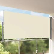vidaXL Infällbar sidomarkis 160 x 300 cm gräddvit
