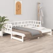 vidaXL Bäddsoffa vit massiv furu 2x(90x200) cm