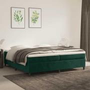 vidaXL Ramsäng med madrass mörkgrön 200x200 cm sammet