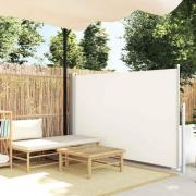 vidaXL Infällbar sidomarkis 140x500 cm gräddvit