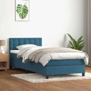 vidaXL Ramsäng med madrass mörkblå 80x220 cm sammet
