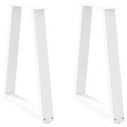 vidaXL Matbordsben V-formade 2 st vita 60x(72-73,3) cm stål