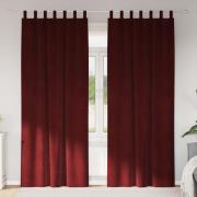 vidaXL Mörkläggningsgardiner 2 pcs Vinröd 140 x 225 cm Sammet