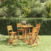 vidaXL Bargrupp för trädgården 5 delar massiv akacia